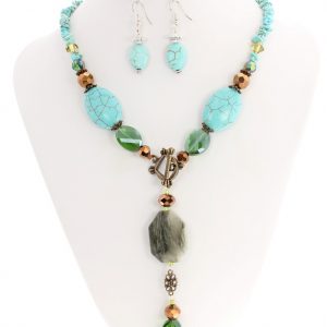 Turquoise and crystal necklace