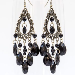 black chandelier earrings